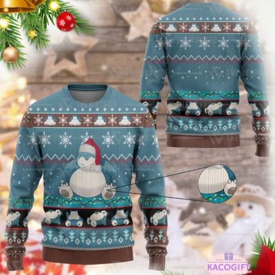 2023 pokemon snorlax ugly christmas sweater 1