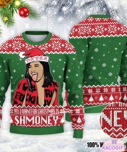 all i want for christmas is shmoney ugly sweater 1