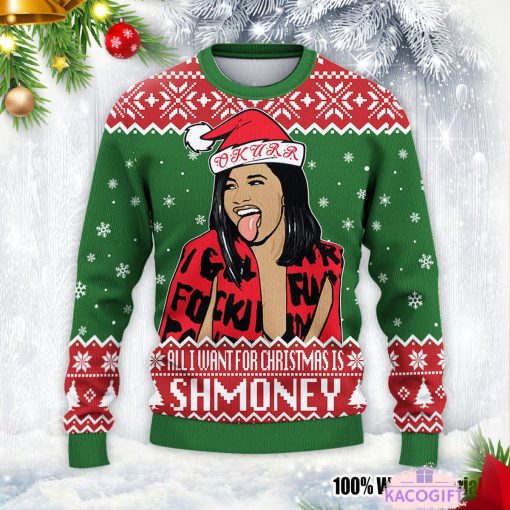 all i want for christmas is shmoney ugly sweater 2