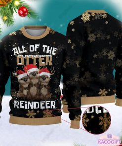 all of the otter reindeer ugly christmas sweater 1