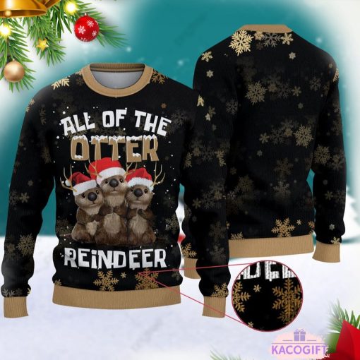 all of the otter reindeer ugly christmas sweater 1