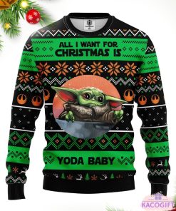 all want baby yoda noel christmas ugly sweater 1