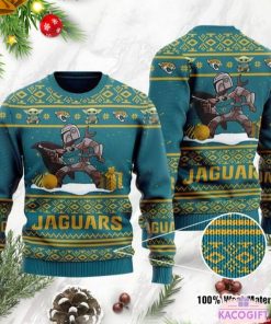 baby yoda boba fett the mandalorian jacksonville jaguars ugly christmas sweater 1