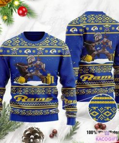 baby yoda boba fett the mandalorian los angeles rams ugly christmas sweater 1