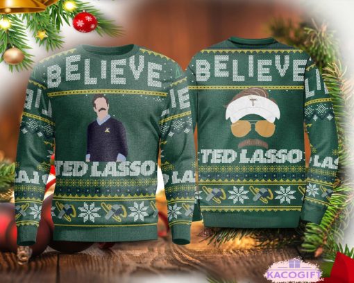 believe team ted lasso ugly christmas sweater 1