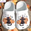 black cat kawaii wearing witch hat pumpkin 3d printed crocs shoes 1