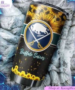 buffalo sabres nhl tumbler with beautiful sunflower design best drink container for hockey fans 1 at8fk7