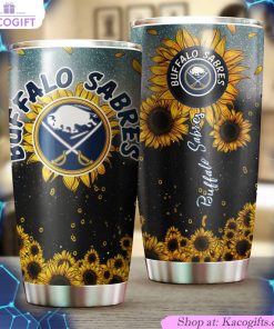 buffalo sabres nhl tumbler with sunflower design custom drink container for sports enthusiasts 1 thyyhe