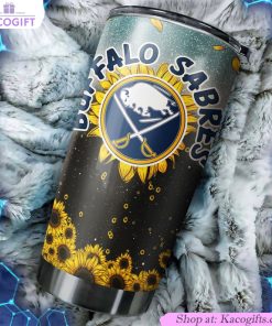 buffalo sabres nhl tumbler with sunflower design custom drink container for sports enthusiasts 2 naidxr