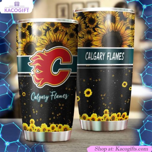 calgary flames nhl tumbler beautiful sunflower design that will make your day 2 hvb47z