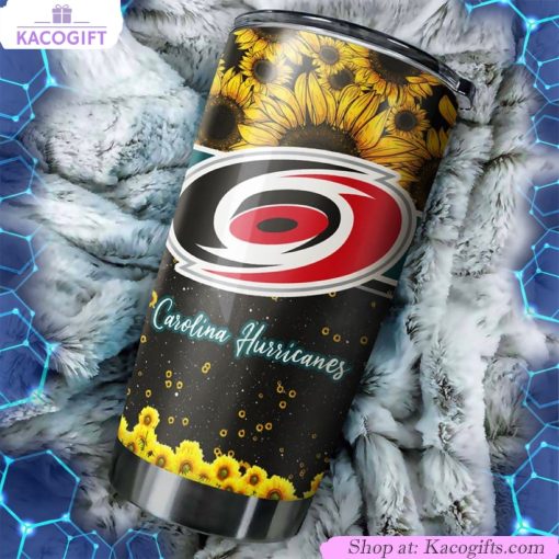 carolina hurricanes nhl tumbler with beautiful sunflower design beverage container 1 er7be6