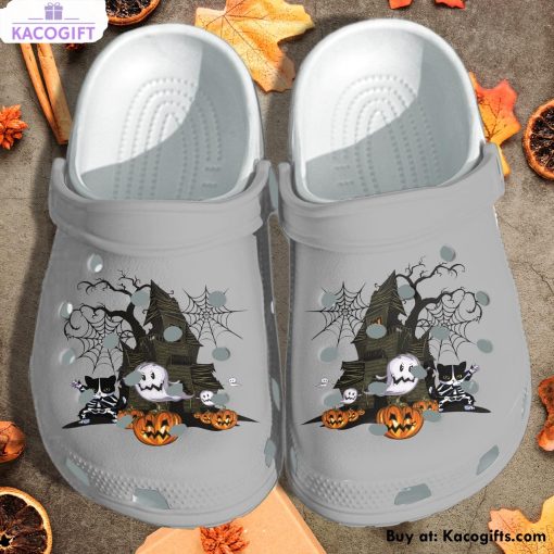 cat castle halloween cartoon 3d printed crocs shoes 1