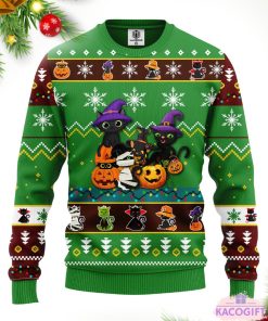 cat cute witcher noel mc christmas green ugly sweater 1