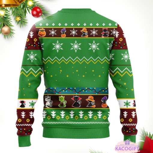 cat cute witcher noel mc christmas green ugly sweater 2