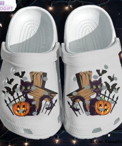 cat with trick or treat 3d printed crocs shoes 1