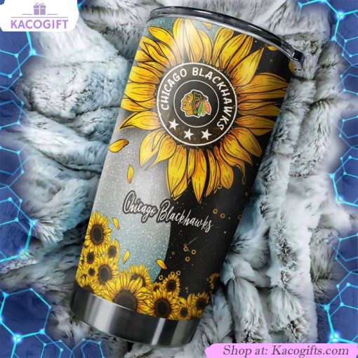 chicago blackhawks nhl tumbler keep the sunshine with this sunflower tumbler 1 n69njp