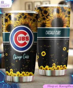 chicago cubs sunflower sunshine mlb tumbler with radiant flowers 1 fizcap
