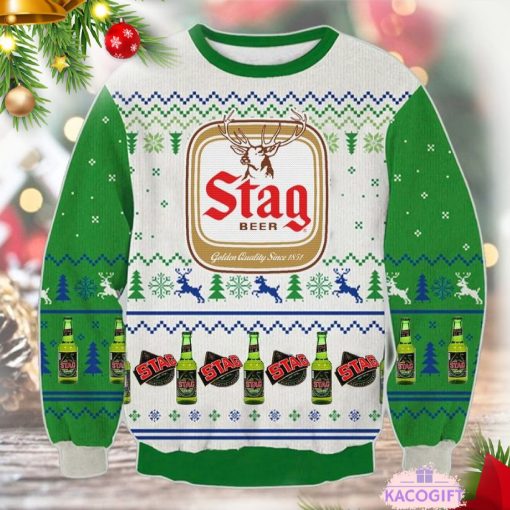 christmas beer stag ugly sweater 1