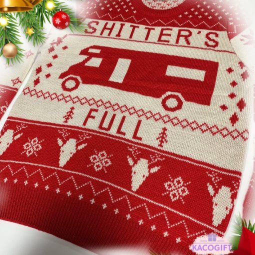 christmas vacation shitters full ugly sweater red 3