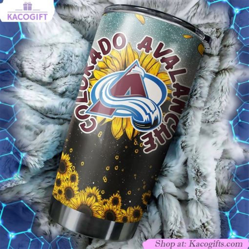 colorado avalanche nhl tumbler beautiful sunflower design to brighten your day 2 y8dowb