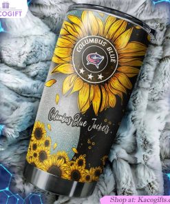 columbus blue jackets nhl tumbler with sunflower design 1 kkk0wk