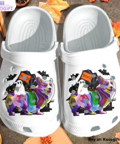 corgi dog enjoy with humorous ghost boo 3d printed crocs shoes 1