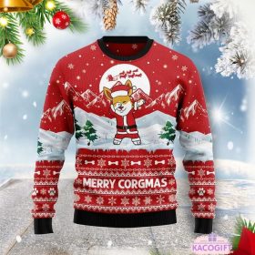 corgi santa merry corgmas ugly xmas christmas sweaters sweatshirt 1