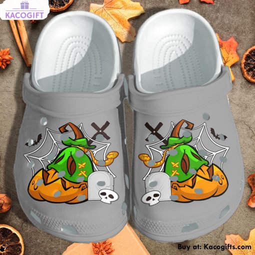 creepy pumpkin halloween monster 3d printed crocs shoes 1