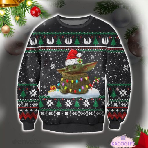 cute baby yoda ugly christmas sweater 1