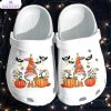 cute gnome pumpkin autume halloween 3d printed crocs shoes 1