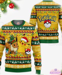 cute pokemonxmas pikachu ugly christmas sweater 1