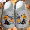 cute pumpkin in ghost 3d printed crocs shoes 1