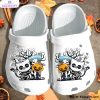 cute skull cat witch pumpkin 3d printed crocs shoes 1