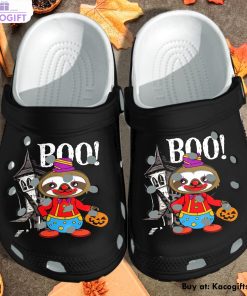 cute sloth joking clow halloween day 3d printed crocs shoes 1