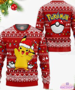 cute xmas pikachu ugly christmas sweater 1