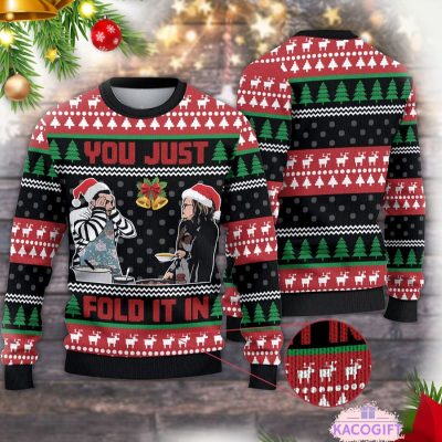 david rose schitts creek fold in the cheese christmas ugly sweater 1