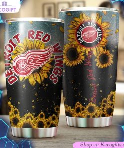detroit red wings nhl tumbler with sunflower design 1 sgbala