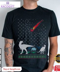 dinosaur extinction t rex christmas unisex shirt 1 bmsiiz