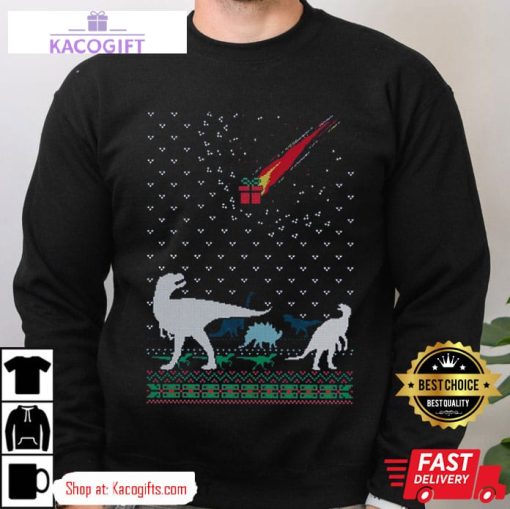 dinosaur extinction t rex christmas unisex shirt 3 cnkohm