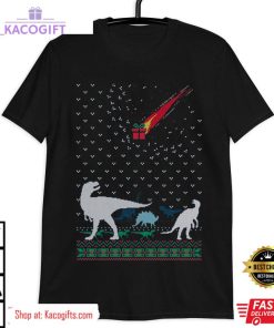 dinosaur extinction t rex christmas unisex shirt 4 cqdzav