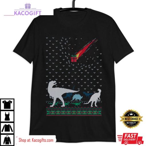 dinosaur extinction t rex christmas unisex shirt 4 cqdzav