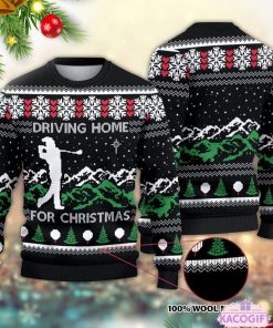 driving home for christmas golf drive golfer ugly sweater 1