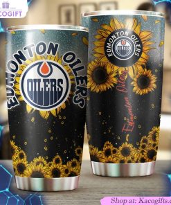 edmonton oilers nhl tumbler with sunflower design 1 cs8mee