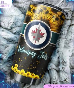 enjoy your favorite drinks in style with this beautiful sunflower jets nhl tumbler 1 mbqxiw