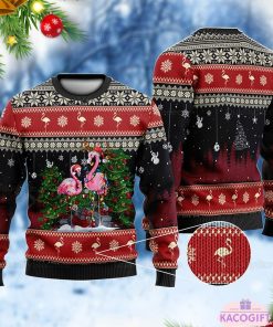 flamingo christmas fa la ugly sweater 1