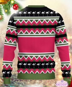 flockin around the christmas tree flamingo ugly sweater 3