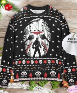 friday the 13th horror movie michael myers jason vooheers 3d ugly christmas sweater 3