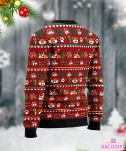 funny corgi merry x mas ugly unisex dog lover sweater 3