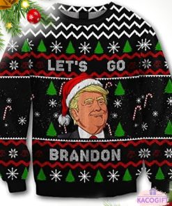 funny fjb lets go brandon trump ugly christmas sweater sweatshirt 1