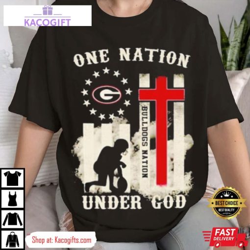 georgia bulldogs one nation under god unisex shirt 2 apabl0